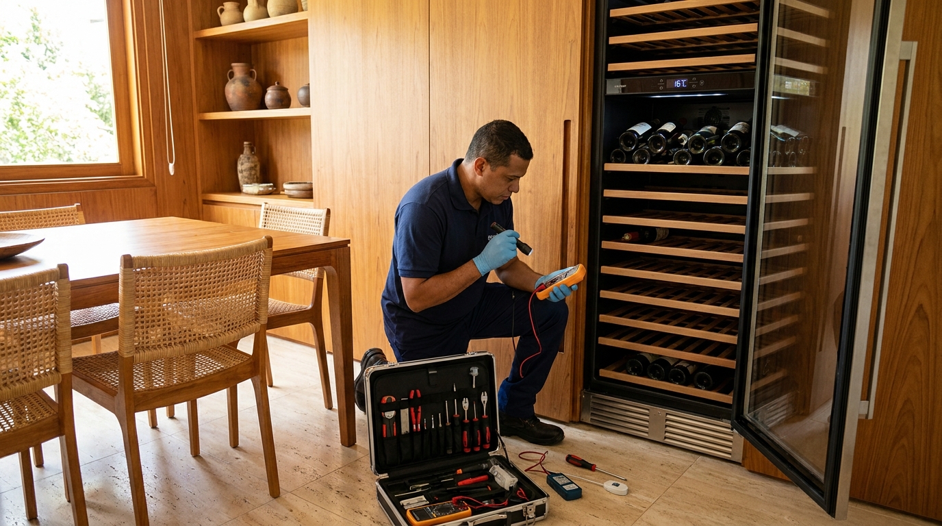 Ajuste de temperatura de adega climatizada em Cascavel‑PR