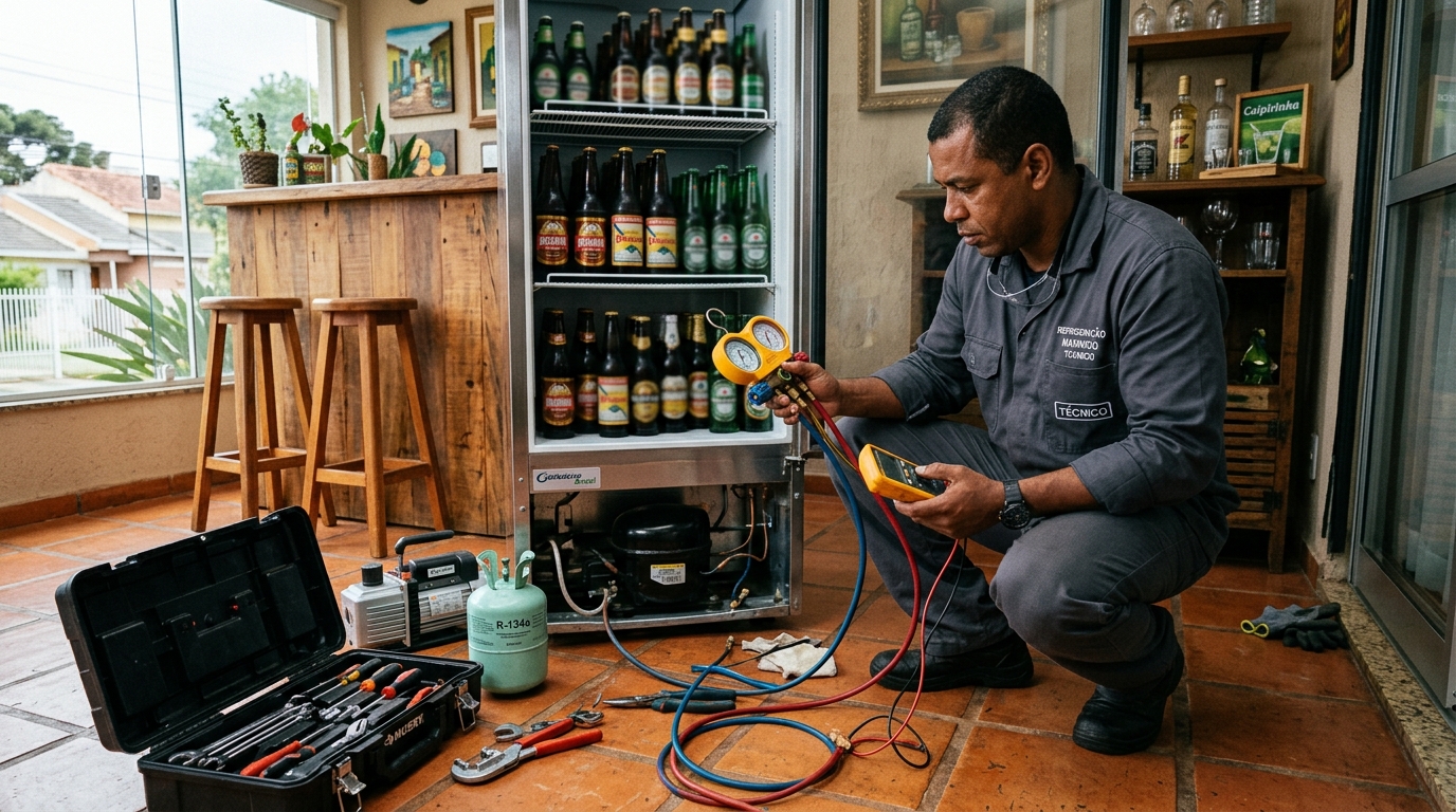 Técnico de cervejeira avaliando em Joinville‑SC